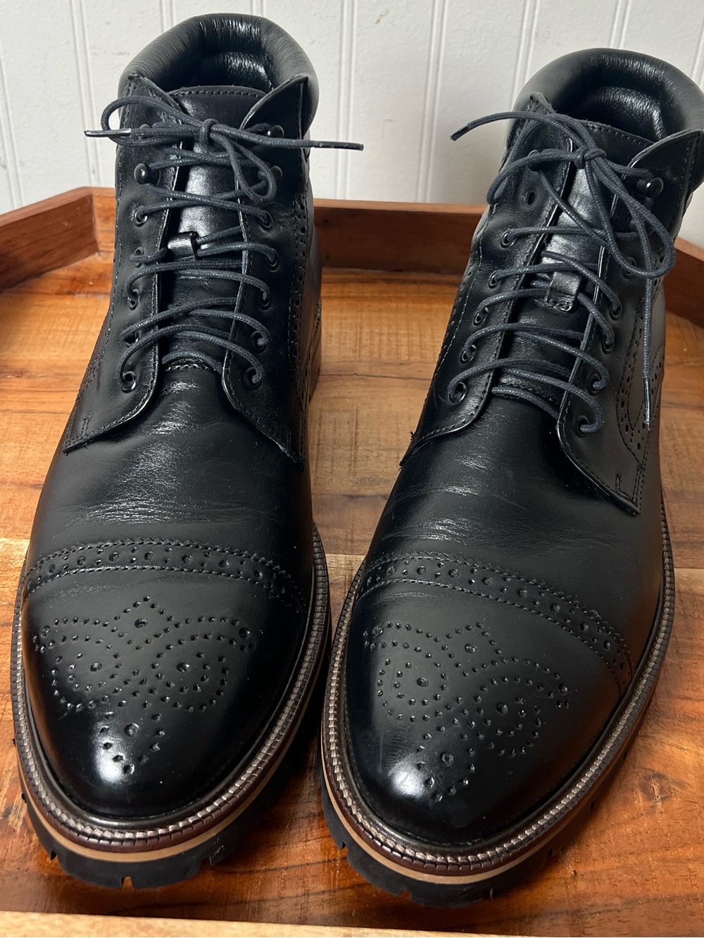 Johnston & Murphy Redding Cap Toe Boots Black size 10.5 M